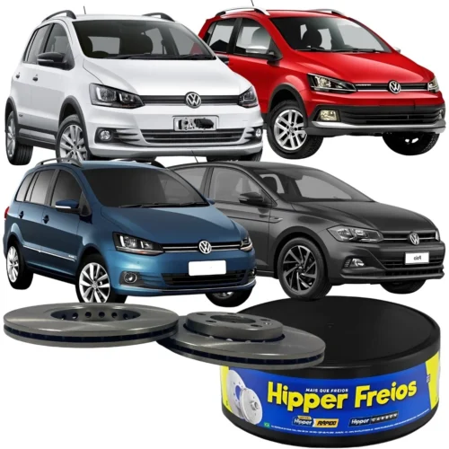 Par Disco Freio Ventilado HIPPER FREIOS Vw Crossfox Fox Polo Spacefox HF01B