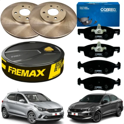 Kit Disco + Pastilha Freio Dianteiro Fiat Argo Cronos/PULSE 1.3/LINEA/FIORINO/GRANDSIENA/PUNTO/STILO/UNO BD1650 N-547