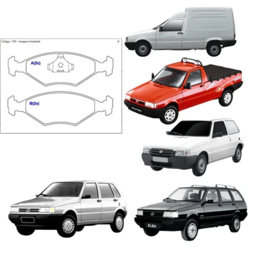 PASTILHA FREIO DIAN UNO 88/09 /PALIO 96/98/SIENA97/98 /ELBA 85/95 /FIORINO 88/93 BENDIX HQ-2005